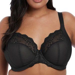 Elomi Charley Full Figure Underwire Convertible Plunge Bra 34G (6D US) Black.